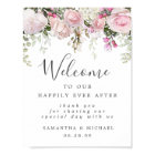Boho Rustique rose blanc Floral Mariage Affiche de