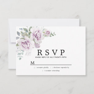 Boho rustique violet Rose Floral Quinceanera RSVP