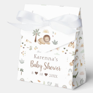 Boho Safari Watercolor Baby Shower Favor Box