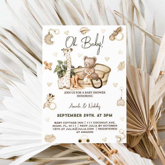 Boho Safari Woodland Baby Shower Invitation (Creator Uploaded)