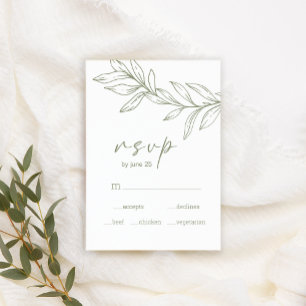 Boho Sage Flowers Wedding Enclosure Card