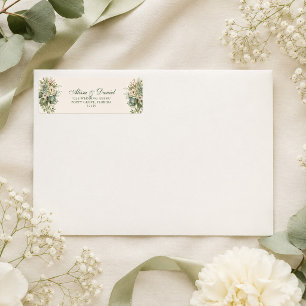 Boho Sage Green and Ivory Flowers Wedding Address