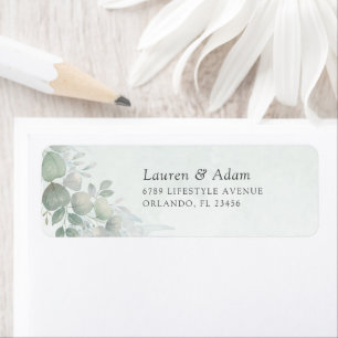 Boho Sage Green Eucalyptus Wedding Address Label
