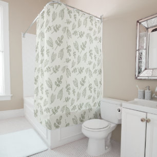 Boho Sage Green Leaf Pattern 