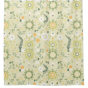 Boho Sage Green Mandala Shower Curtain
