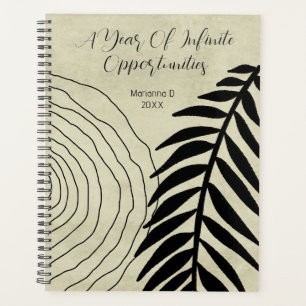 Boho Sage Green Positive Quote Yearly Planner