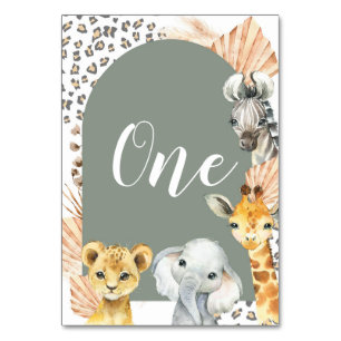 Boho Sage Green Safari Oh Boy Table Number