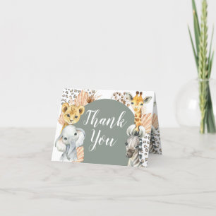 Boho Sage Green Safari Oh Garçon Carte Pliée