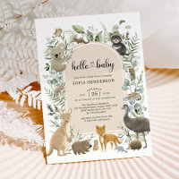 Boho Sage Greenery Australian Animals Baby Shower 