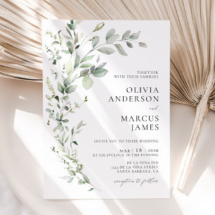 Boho Sage Greenery Faire-part de mariage botanique