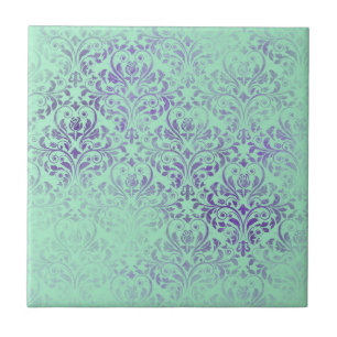Boho Sage Purple Pattern Tile