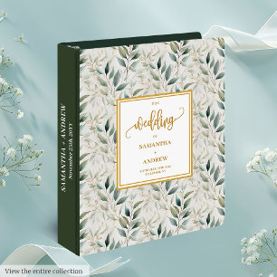 Boho Sage Vert Gold Foliing Anneau Classeur
