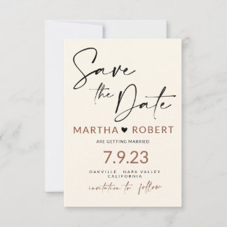 Boho Save The Date Card with Photo