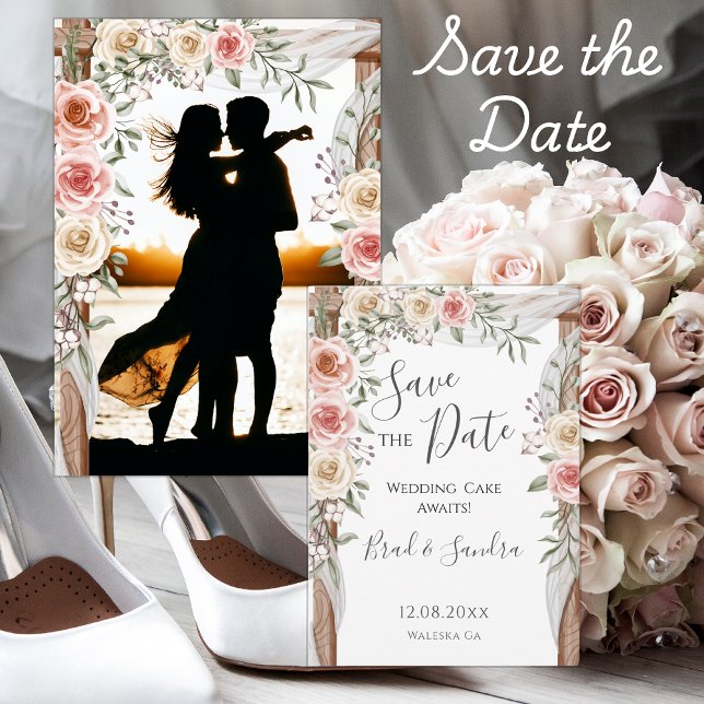 Boho Save the Date - Elegant Bohemian Floral Arch (Creator Uploaded)