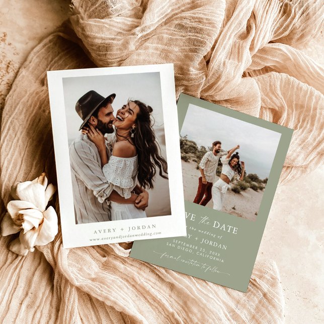 Boho Save the Date, Photo Minimalist Save the Date Invitation (Creator Uploaded)