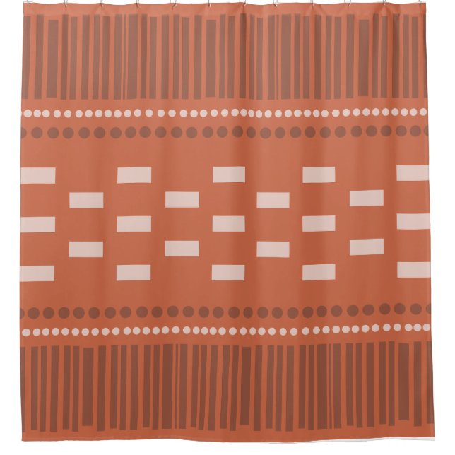 Boho Scandinavian Lines Dots Rust (Front)