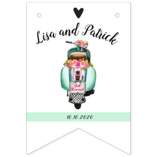 Boho scooter mariage drapeaux de bottes