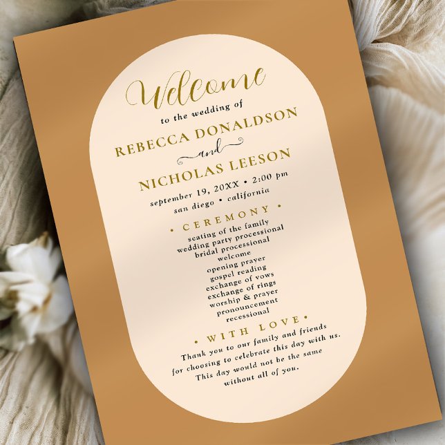 Boho Script Calligraphy Wedding Programme (Créateur téléchargé)