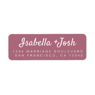 Boho Script Cassis Purple Mariage Adresse de retou