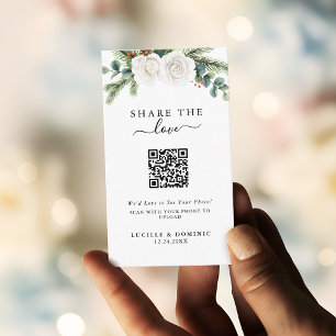 Boho Script Evergreen Wedding Share The Love Enclosure Card