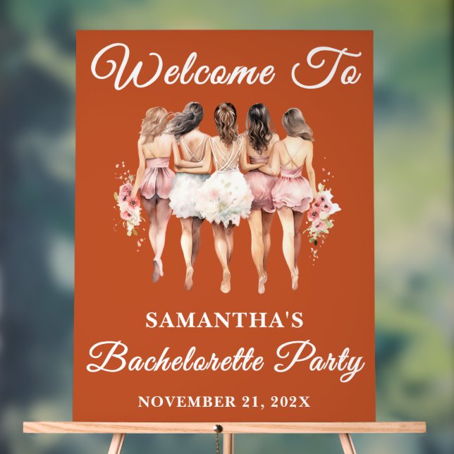 Boho Script Fall Bacheloro Party Bienvenue (Neutre)