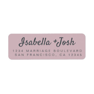 Boho Script Pastel Purple Wedding Return Address