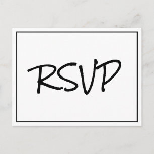 Boho Script RSVP Postcard