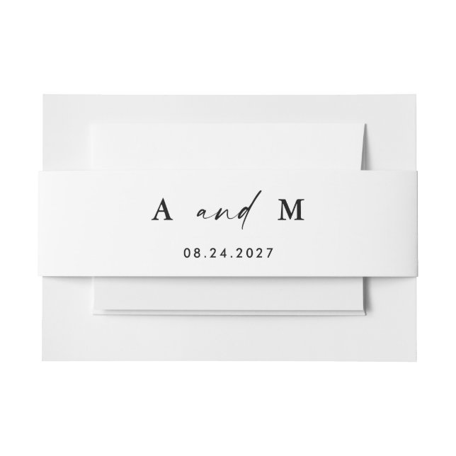 Boho Script Wedding Invitation Belly Band (Front Example)