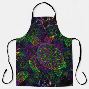 Boho Sea Turtle: Psychedelic Mandala Pattern Apron