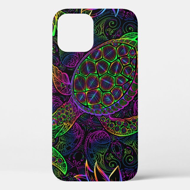Boho Sea Turtle: Psychedelic Mandala Pattern Case-Mate iPhone Case (Back)