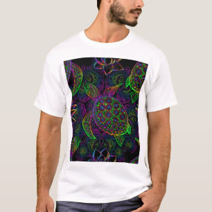 Boho Sea Turtle: Psychedelic Mandala Pattern T-Shirt