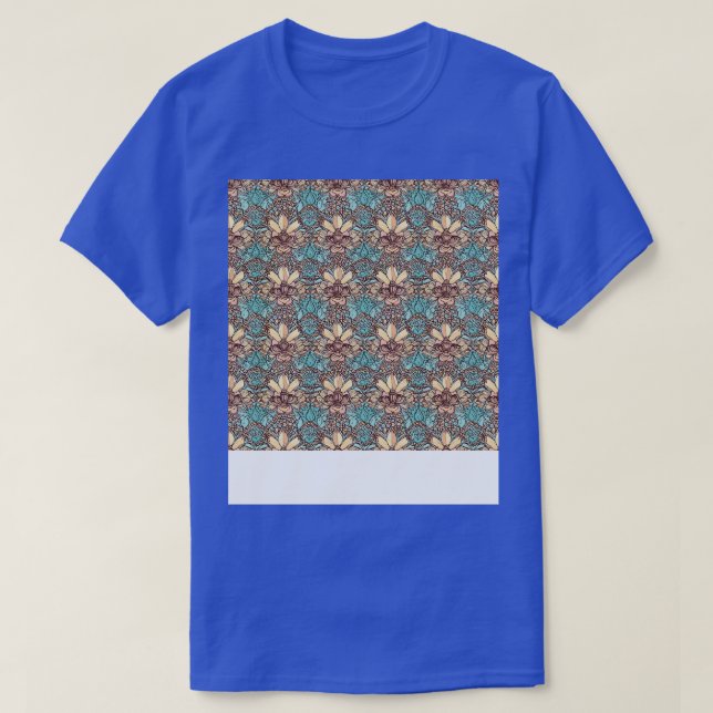 Boho Seamless Pattern Bohemian Hippie Gypsy Flower T-Shirt (Design Front)