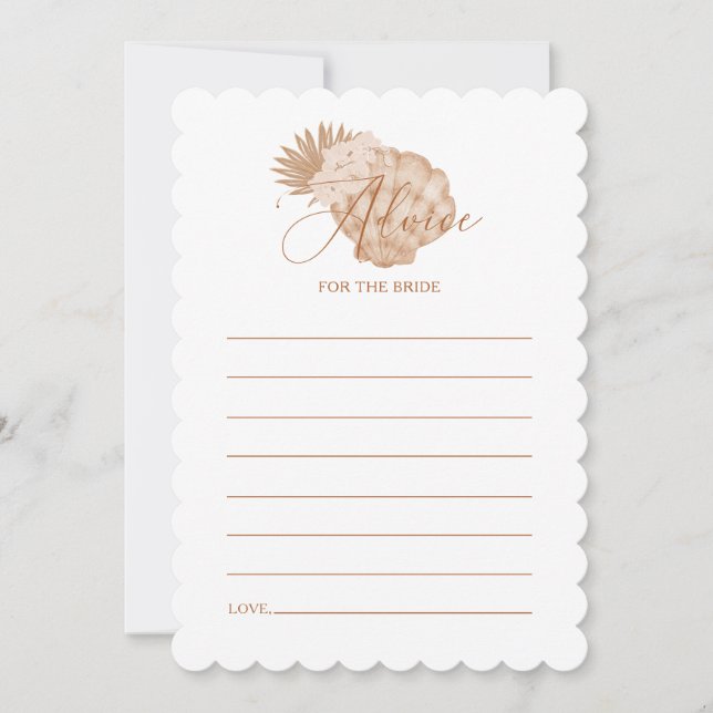 Boho Seashell Advice For The Bride Game Card (Front)
