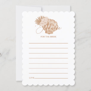 Boho Seashell Advice For The Bride Game Card