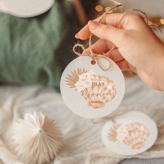 Boho Seashell Baby Shower Favour Tags (Creator Uploaded)