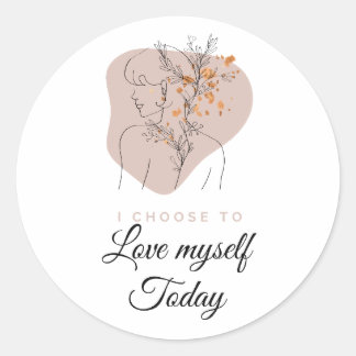 Boho Self Love Feminine Affirmation Quotes Classic Round Sticker
