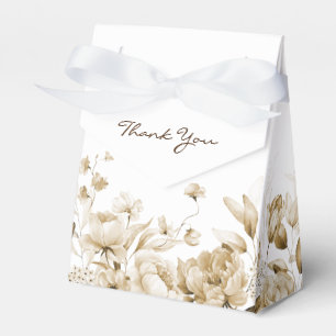 Boho Sepia Watercolor Florals Tent Favour Box