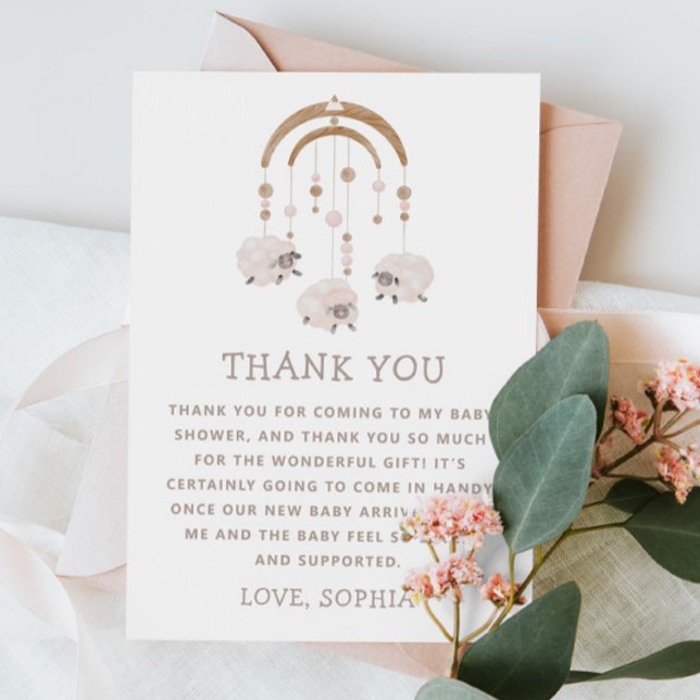 Boho Sheep Mobile | Carte Baby shower neutre (Créateur téléchargé)