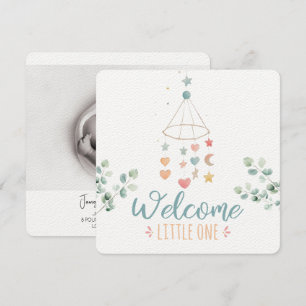 Boho Simplicity Welcome Little One Baby Announcement