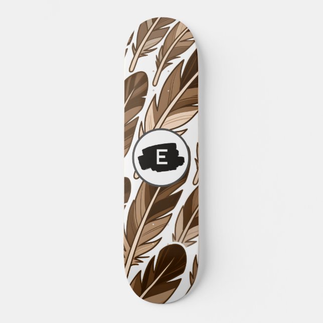 Boho Skateboard – Custom Monogram with Brown (Front)