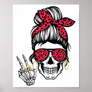 Boho Skeleton Peace Sign Messy Bun Ndana Halloween