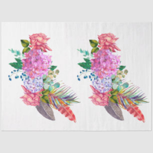 Boho Skull and Flowers Series Design 6 Tissue Paper