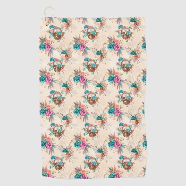 Boho Skull Series Design 3   Golf Towel (Front)