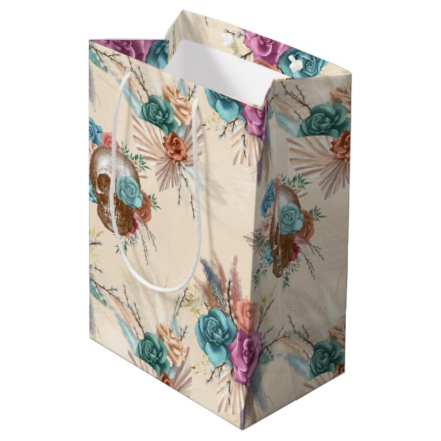 Boho Skull Series Design 3  Medium Gift Bag (Back Angled)