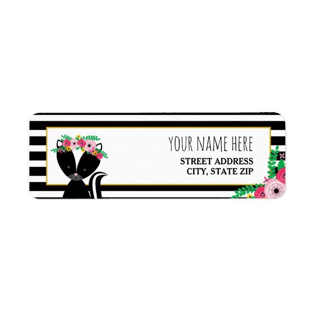 Boho Skunk Floral Stripes Baby Shower (Front)