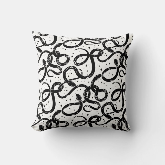 Boho snakes throw pillow (Front)