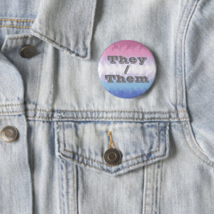 Boho Soft Customizable Pronoun Bigender Pride Flag 2 Inch Round Button