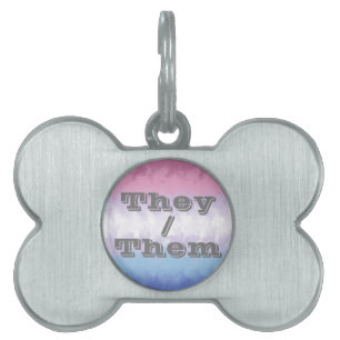 Boho Soft Customizable Pronoun Bigender Pride Flag Pet ID Tag