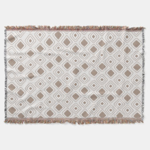 Boho Soft Neutral Tribal Geometric Aztec Pattern Throw Blanket