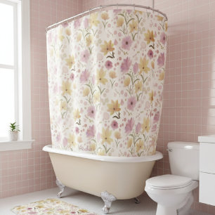 Boho Soft Pink Watercolor Wildflower